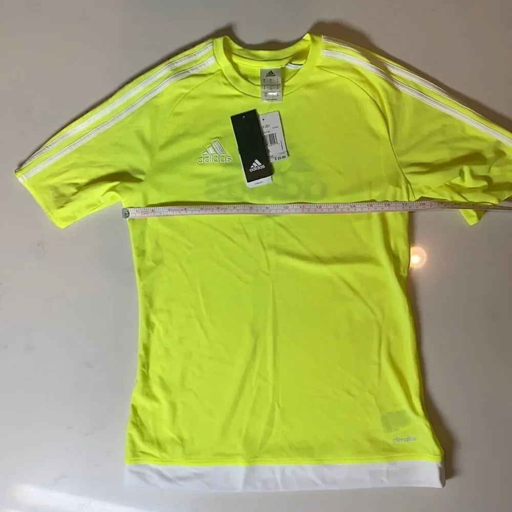 Adidas Men’s Yellow with White Detail Jersey T-Shirt Size S NWT